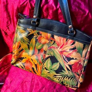 Tropical Patricia Nash Leather Hawaiian Print Handbag